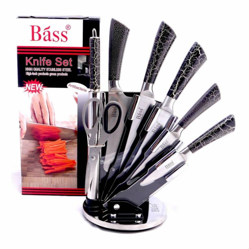 Set de Cuchillos Acero Inoxidable Bass 8 Pc - ECOMARKPERU