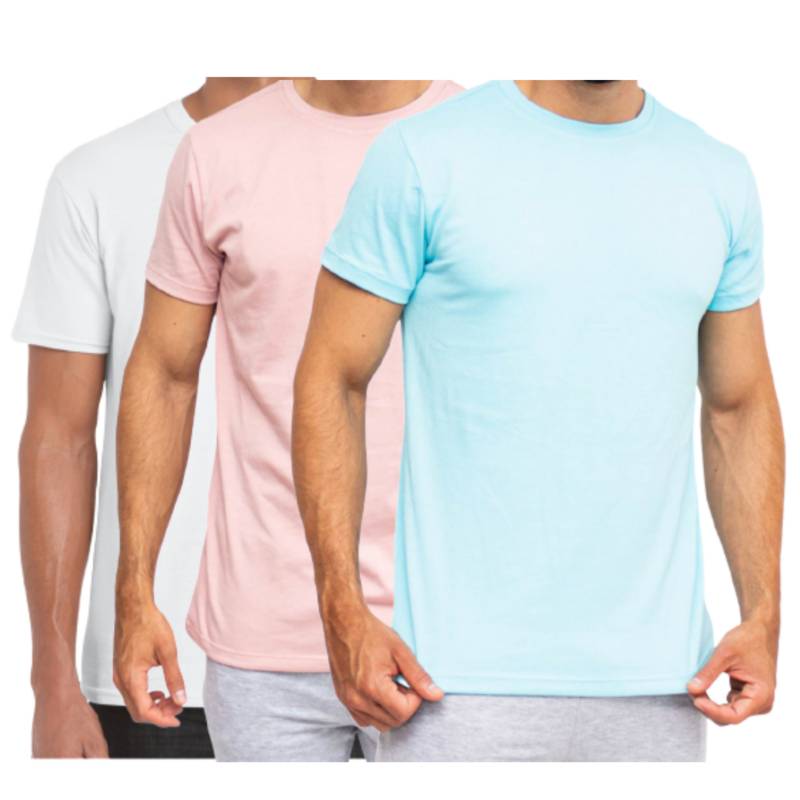 Camisetas para hombre en algodón 100% x 3 unidades.