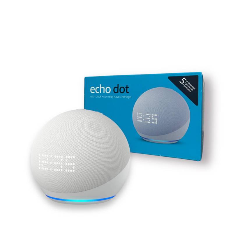  Echo Dot (4.ª generación), Altavoz inteligente con reloj y  Alexa