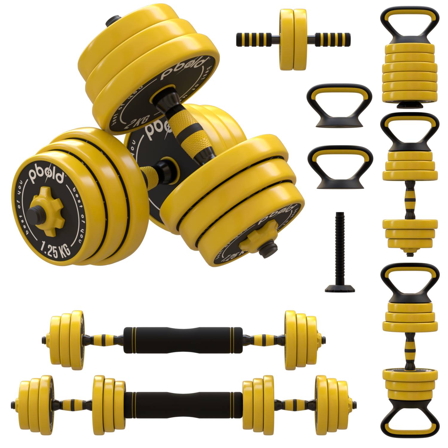 Juego de Pesas Set 4 en 1 Pesas Rusas Barra Kit Fitness Ejercicio Home Gym  44 lb