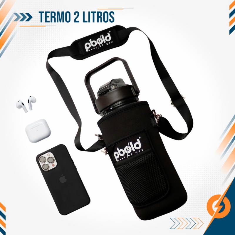 Termo para hidratacion agua 2 litros botella gym deporte