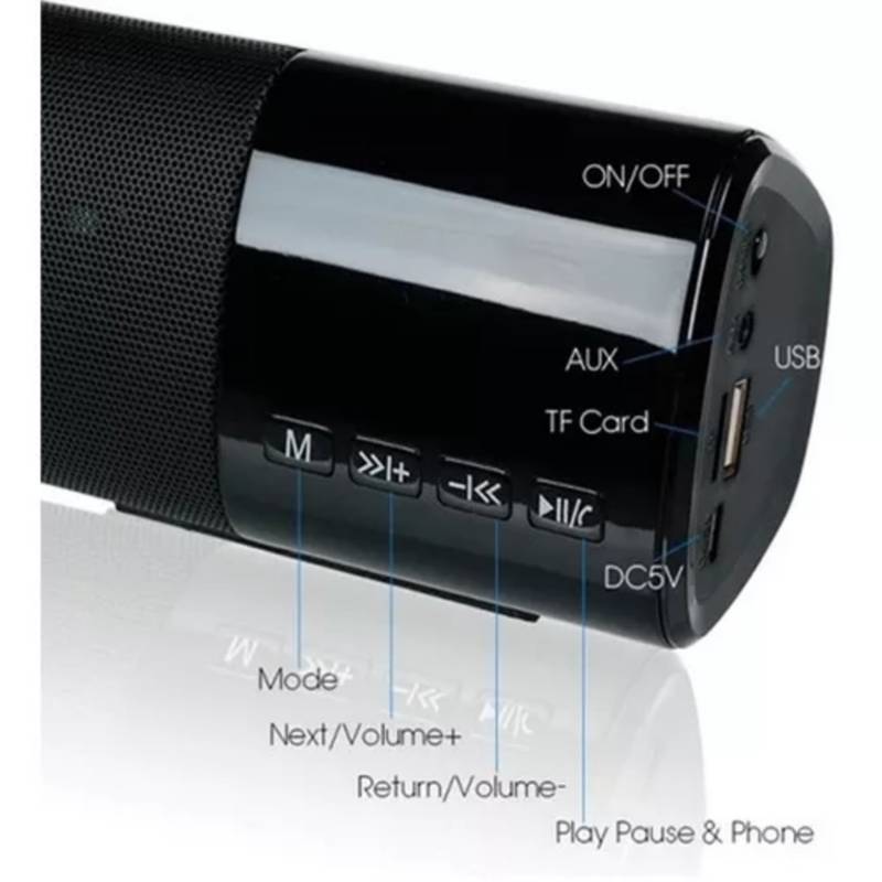 Barra Sonido Bluetooth Led 10w Usb, Fm, Sd 40cm Pantalla –
