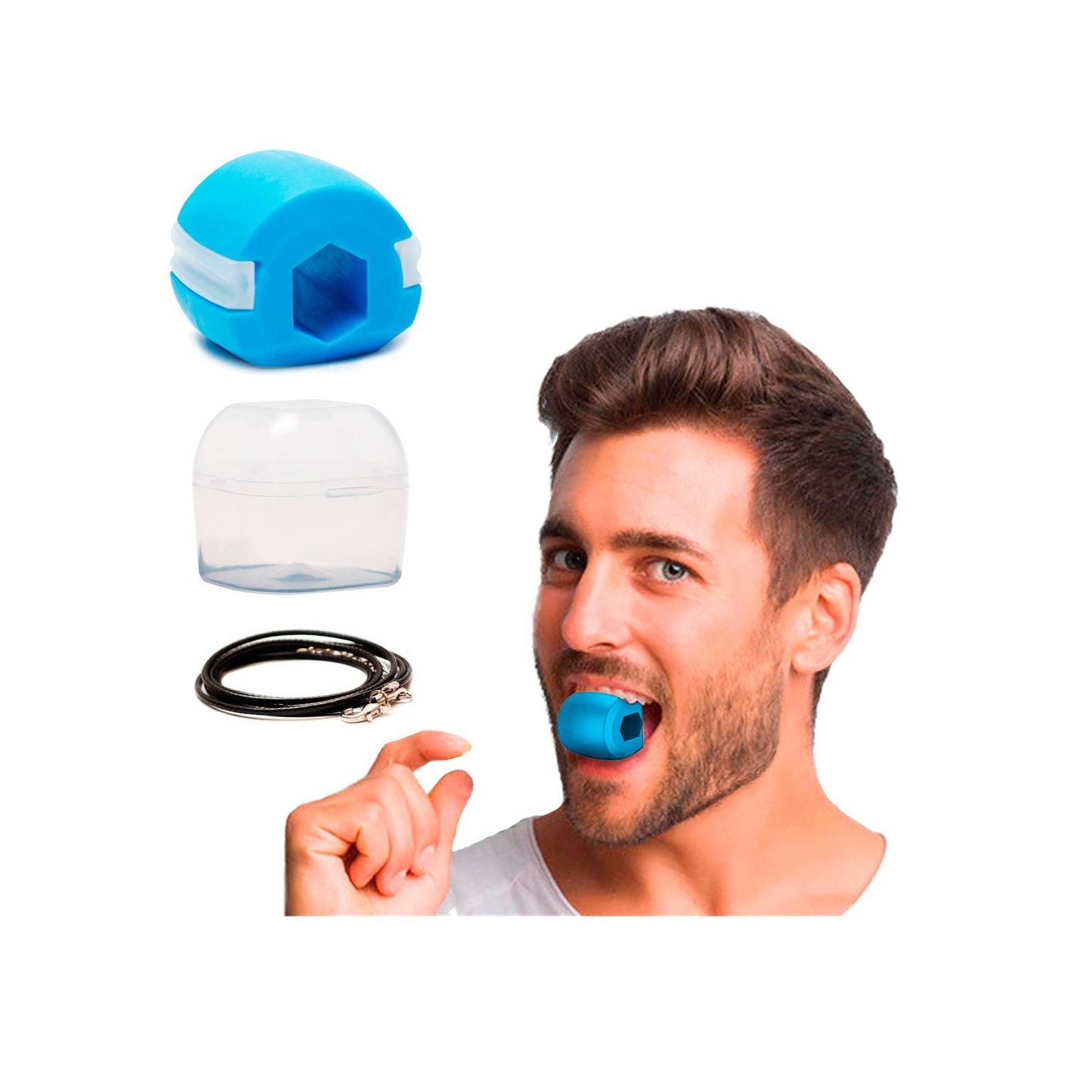 Ejercitador Jawline, Ejercitador de mandíbula para hombres y mujeres,  entrenador de mandíbula (30 lbs): Azul principiante