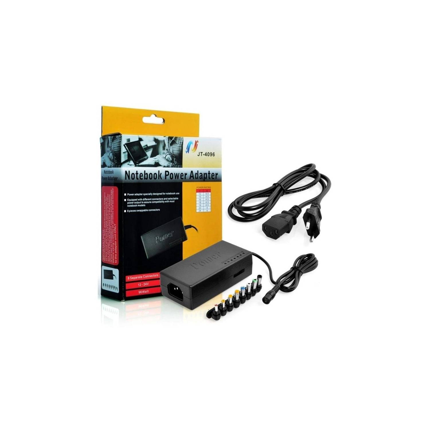 Cargador Adaptador Universal Para Portatil 96w + 8 Puntas