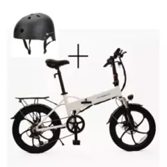 ONEBOT - Bicicleta EléctricaY PLEGABLE Onebot T6 BLANCA  +Casco