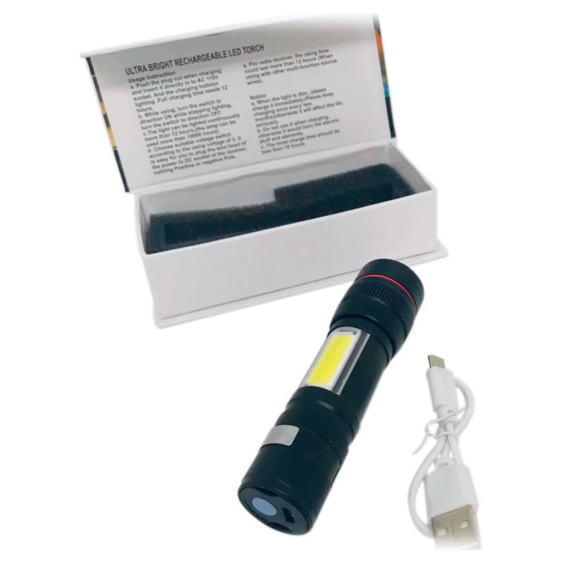 linterna LED táctica recargable USB - Super Bright Chile