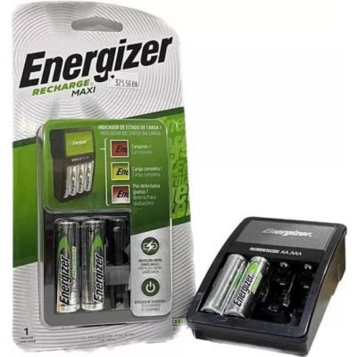 Energizer Cargador Maxi x4 Incluye 2 Pilas AA Recargables