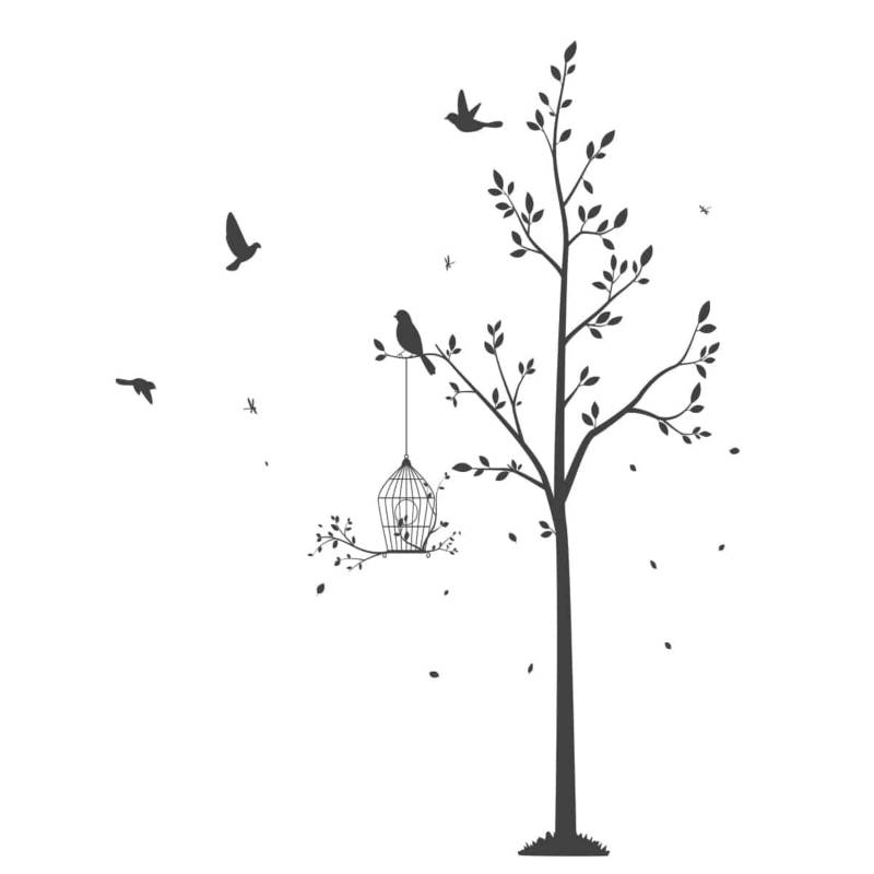 Vinilo para ventana de árbol con aves
