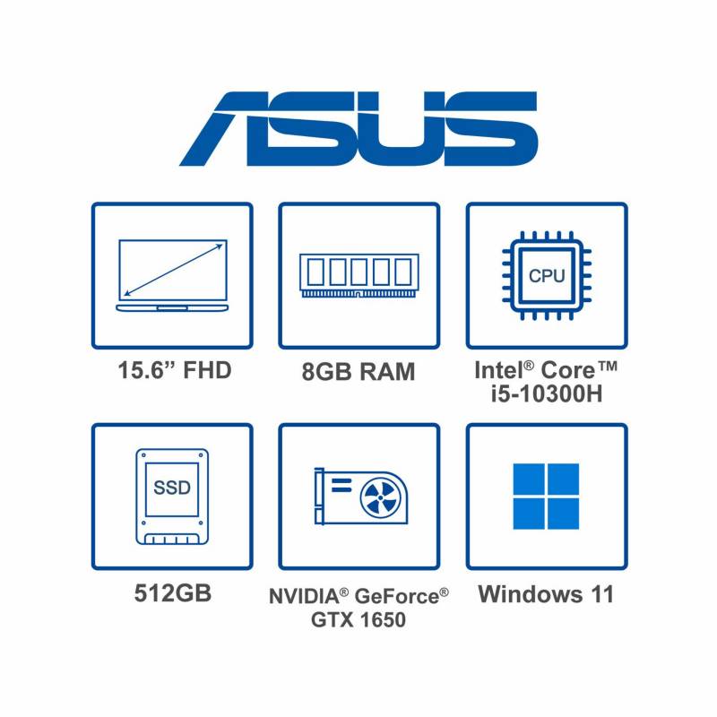 Portátil Gamer ASUS TUF FX506L Core i5 10300H RAM 8GB GTX 1650 SSD 512GB