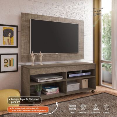 Mueble para TV Moderno 75 en MPD 200cm Pino Con Blanco BERTOLINI