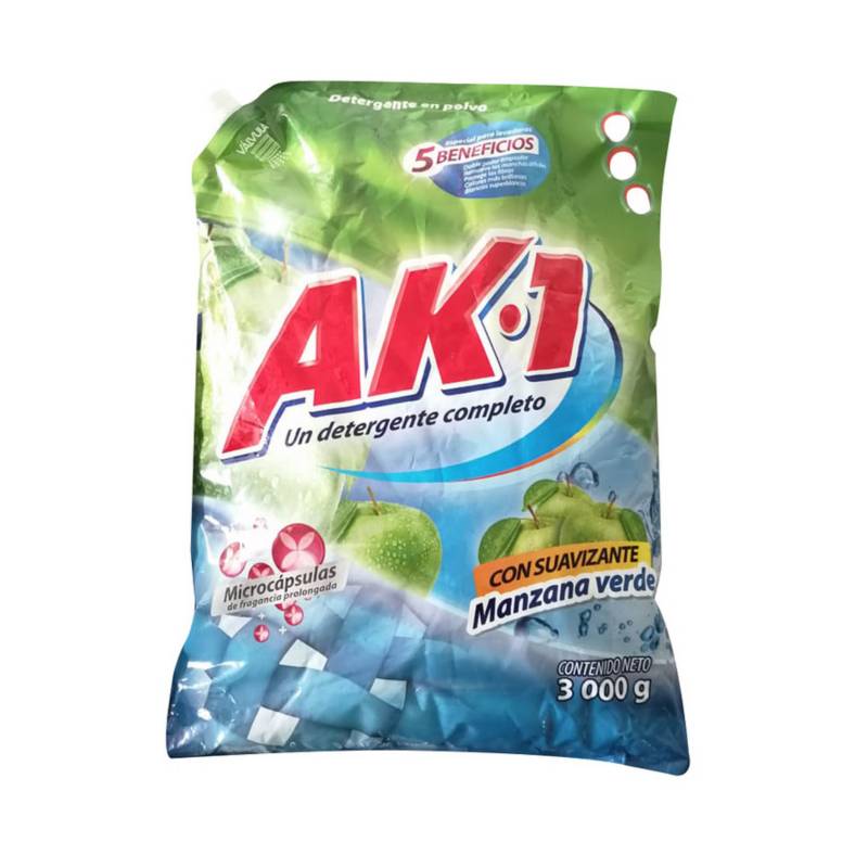 Detergente en Polvo AK-1 Manzana 900 Gramos AZUL K