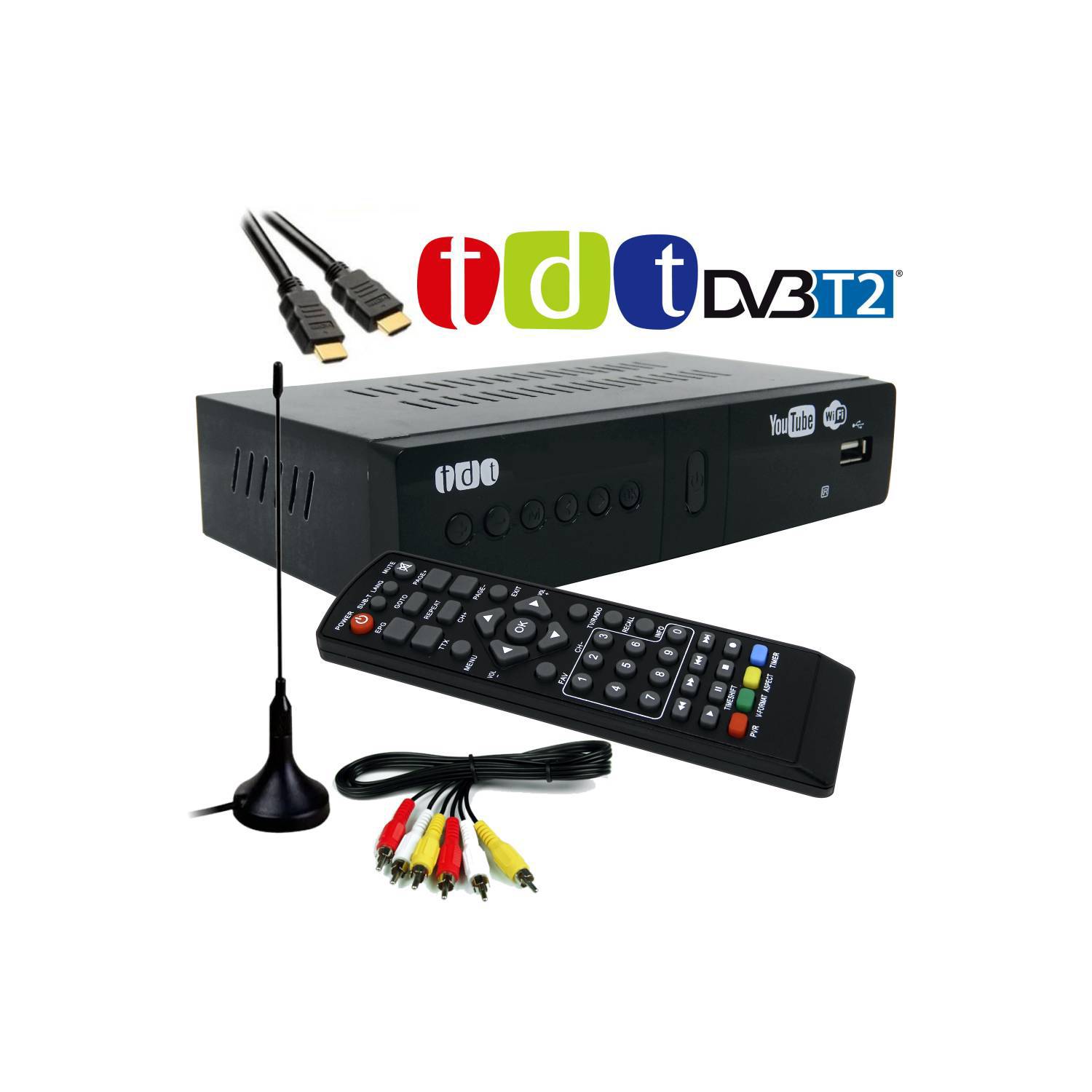 Decodificador Tdt Con Wifi Receptor Tv Digital T2 Antena