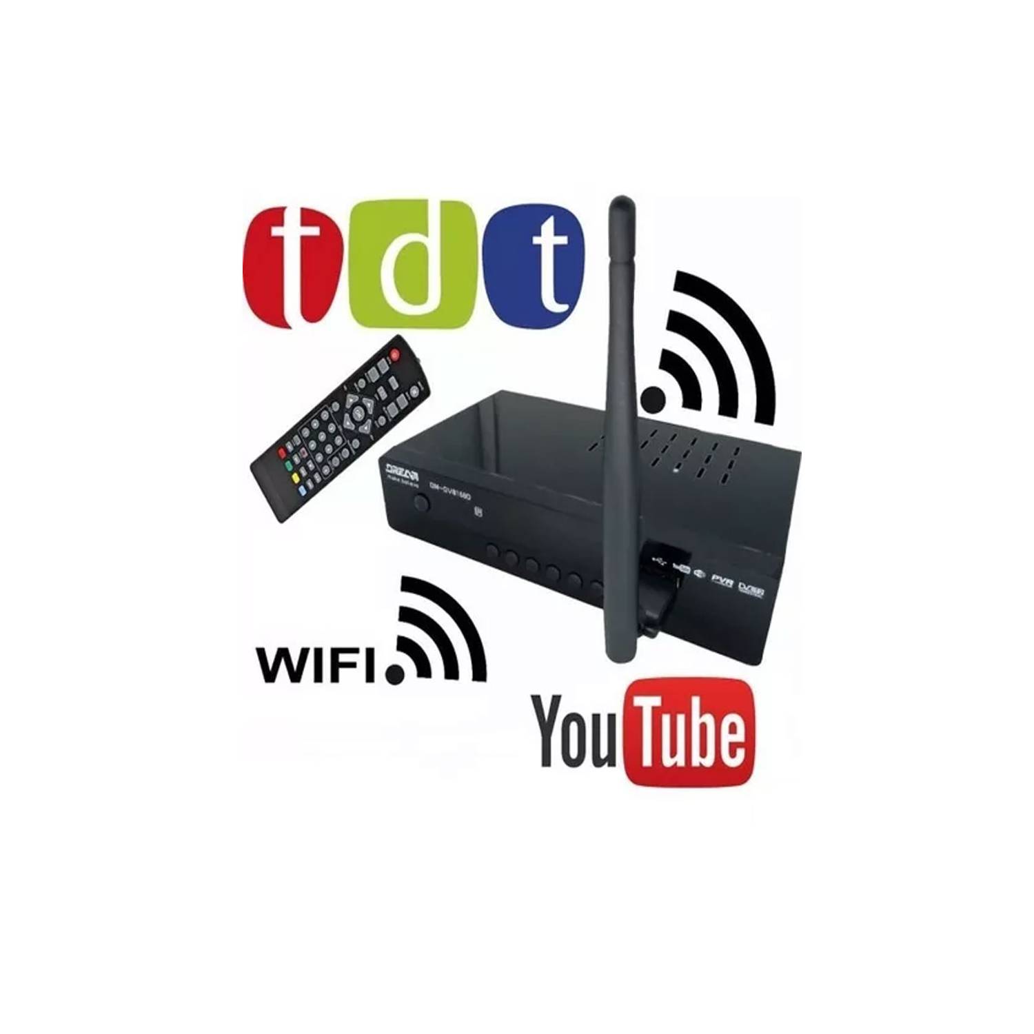Decodificador Tdt WiFi Con Antena Control Y Cables Incluye Antena