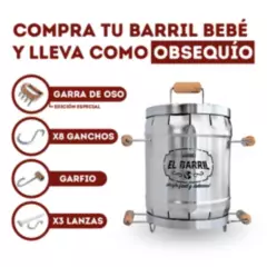 ASADORES EL BARRIL - Combo Mini barril  Aficionado con accesorios