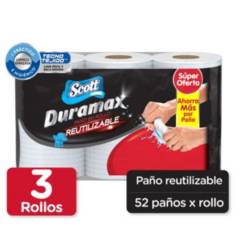 SCOTT - Toalla de Papel Reutilizable Scott Duramax 3 Rollos 52H