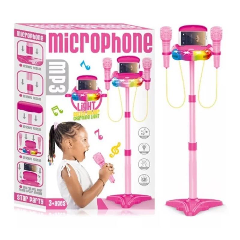 Micrófono karaoke multifunción para niña doble micrófono GENERICO