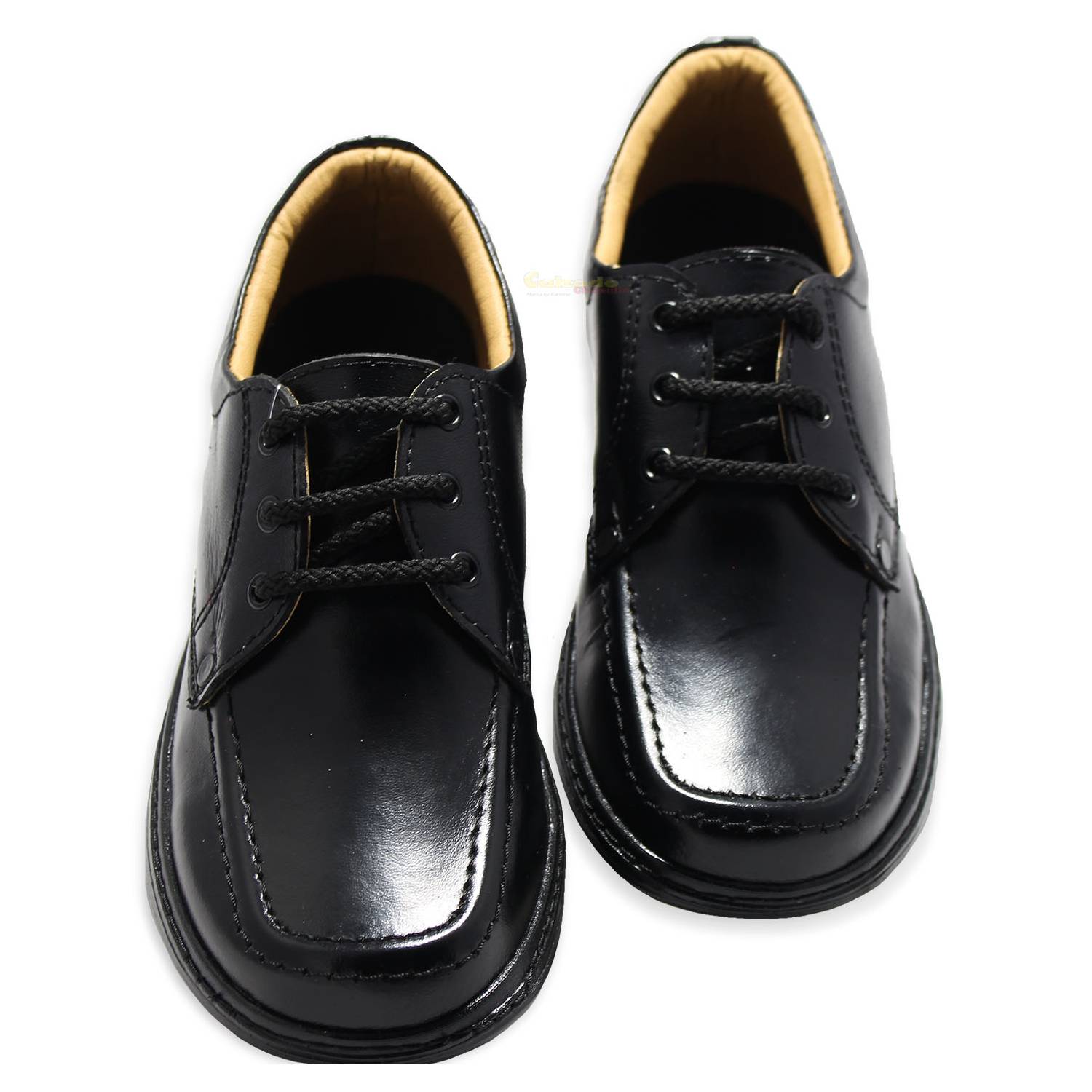 Zapato Colegial Velcro Unisex 001 Negro - Titinos