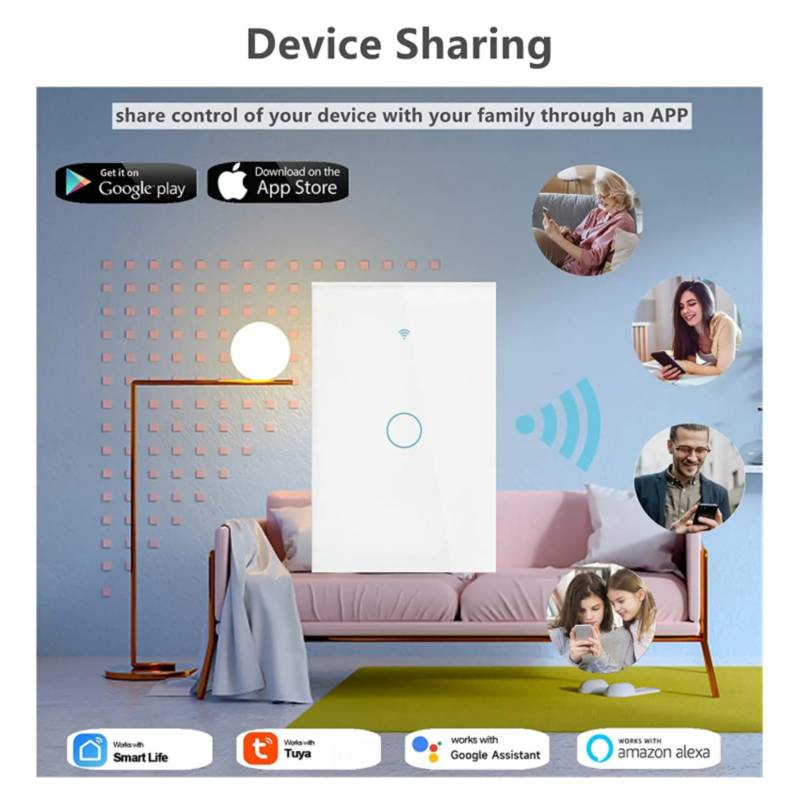 Interruptor WiFi Táctil Inteligente de Pared compatible con Alexa, Google  Home y Smart Life, iOS y Android, Programable, No Necesita Neutro – Smartfy  (Doble) : : Bricolaje y herramientas