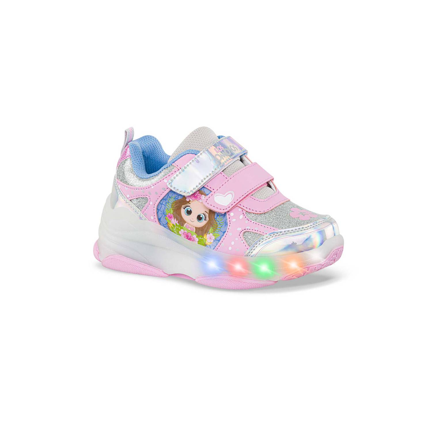 Tenis patines con luces Xixi Rosa-Pla para Niña Los Gomosos LOS GOMOSOS