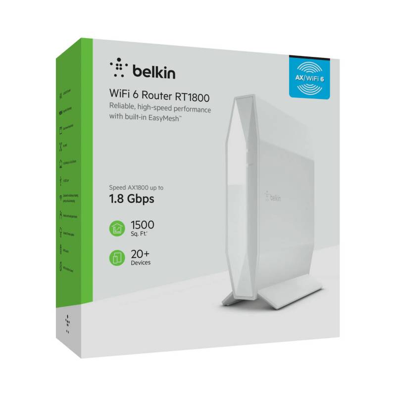 BELKIN - Mesh Router Wifi 6 Gigabit Belkin Rt1800 Ax1800 Usb Dualba