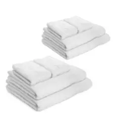 ENERGY PLUS - Set X8 toallas hoteleras: 4 toallas de cuerpo +4 de manos Blanca