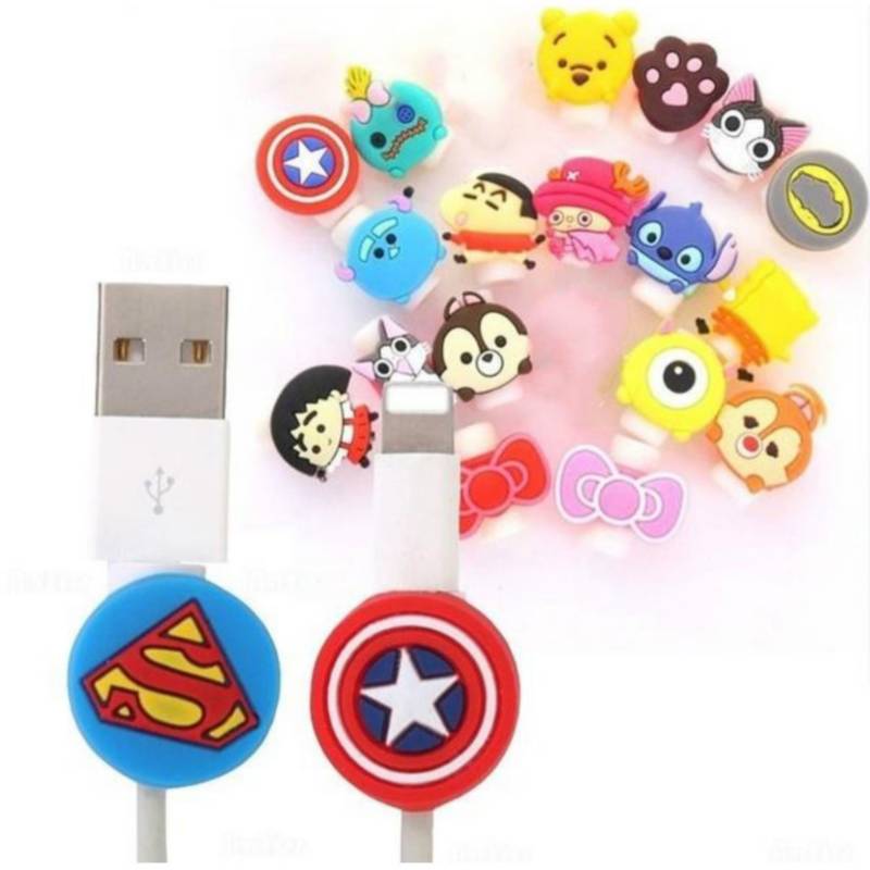 1 PAR DE PROTECTOR PARA CARGADOR USB LARGO FIGURA DONALD. GENERICO