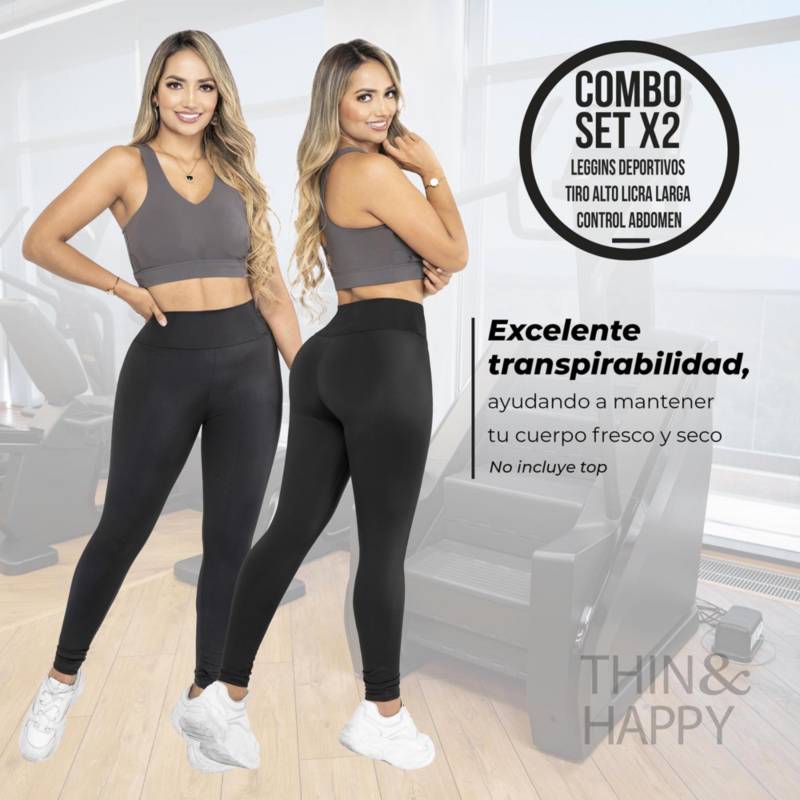 Pantalón deportivo Leggins con Control Abdomen y bolsillo Thin & Happy -  Mega Shop TV - Colombia