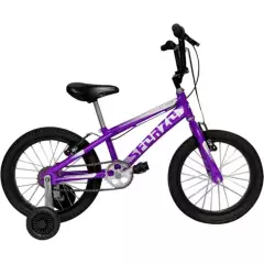 SFORZO - Bicicleta Infantil Rin 16 Con Auxiliares Morado