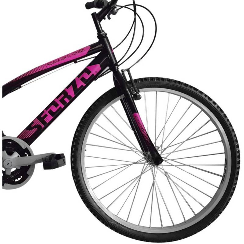 Bicicleta todoterreno para mujer Rin 26 18 cambios rosa ATILA