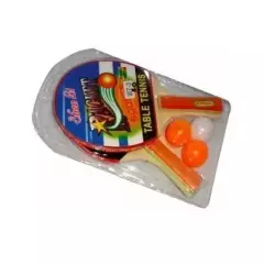 GENERICO - Raquetas ping pong x2 set malla portable 3 pelotas