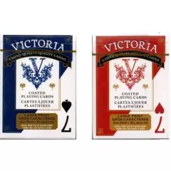 VICTORIA - Juego de cartas x2 barajas tipo poker profecionales naipes
