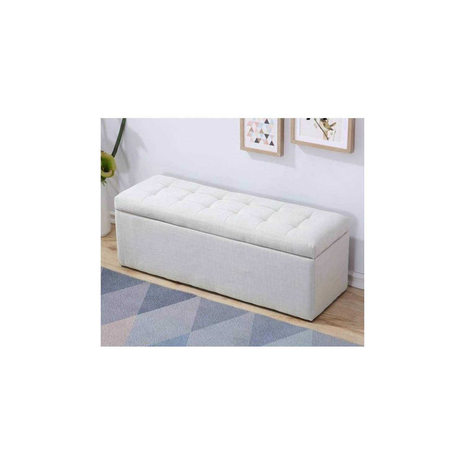 Puff Baul 40*40*40 BANZAY Blanco - VIRTUAL MUEBLES