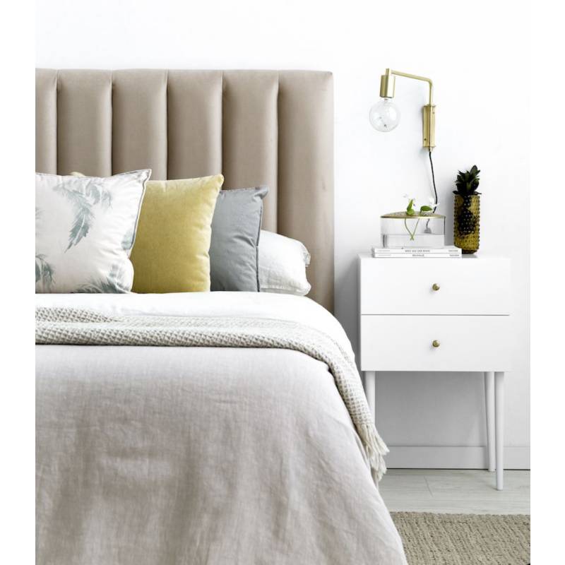 Cabecero cama queen 160 x 60 rombos blanco tela