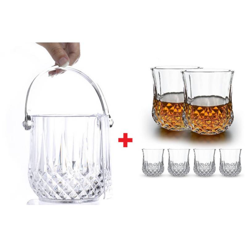 Juego de vasos para whisky,hielera y shots cristal de arques en Venezuela