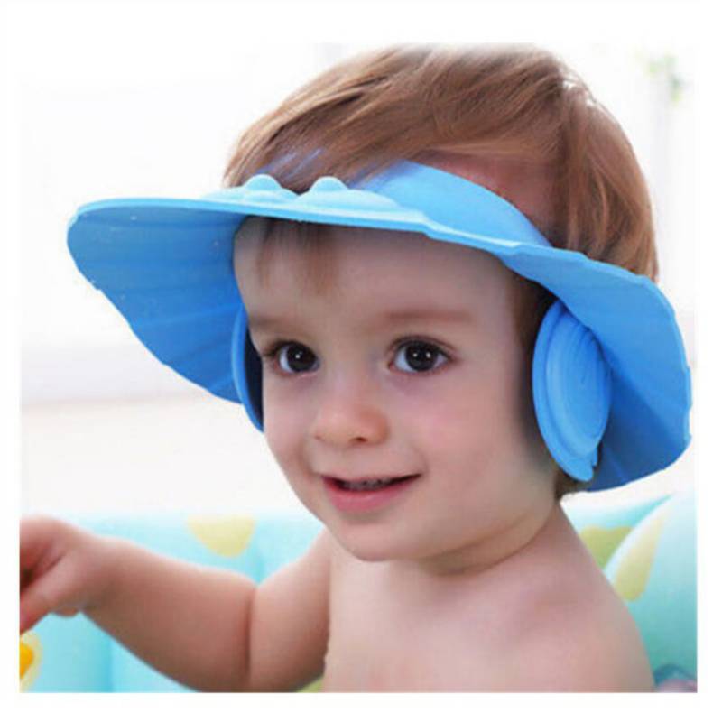 Gorra de baby shower azul auspiciosa, gorros de baño de visera ajustables,  protector de sombrero de champú, visera de baño para bebés, proteja los  ojos y las orejas de los niños, linda