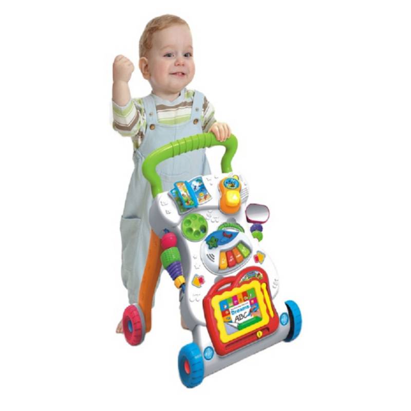 Caminador para bebe tipo andadera musical didáctica-ROSADO ¡ HUANGER