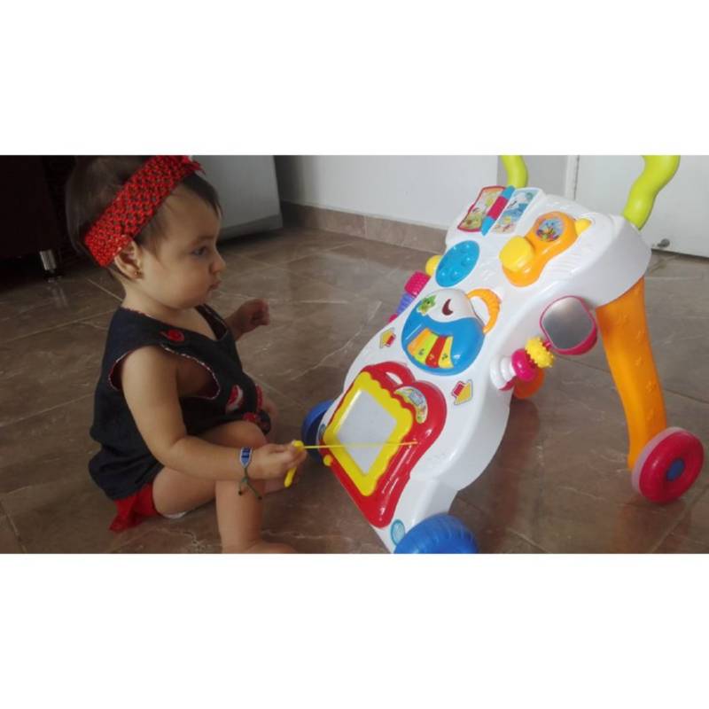 Caminador para bebe tipo andadera musical didáctica-ROSADO ¡ HUANGER