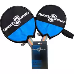 SPORT FITNESS - Raquetas ping pong sport fitness + 6 pelotas con estuche