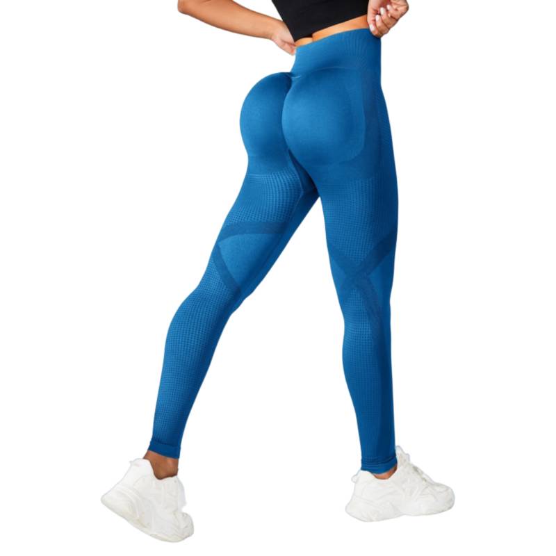 Leggins deportivo mujer levanta cola contol abdomen color azul real