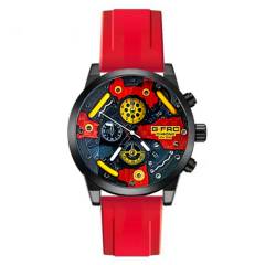 GFORCE - Reloj G-force Original H3788g Crono Calendario Rojo + Estuche