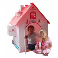 MI CASITA - Casita infantil de juegos y muñecas para niños y niñas - blancorosado
