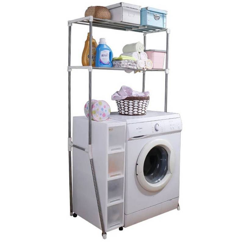 Organizador Estante Laundry Rack Lavadora Y Baño Ajustable