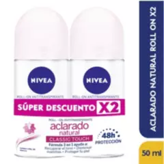 NIVEA - Oferta Desodorante Nivea Aclarante Natural Rollon 50g X 2und