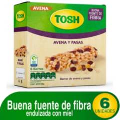 TOSH - Barra Tosh Avena Y Pasas X 6und X 138g