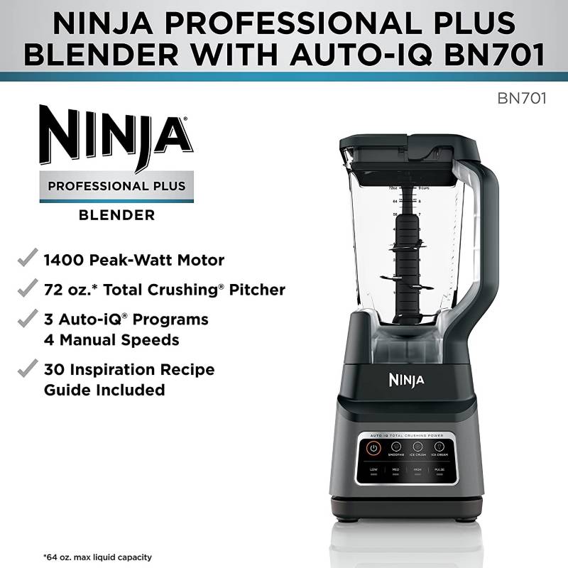 Licuadora Profesional Ninja Plus Con Auto Iq 1400 W Ultra Potente NINJA