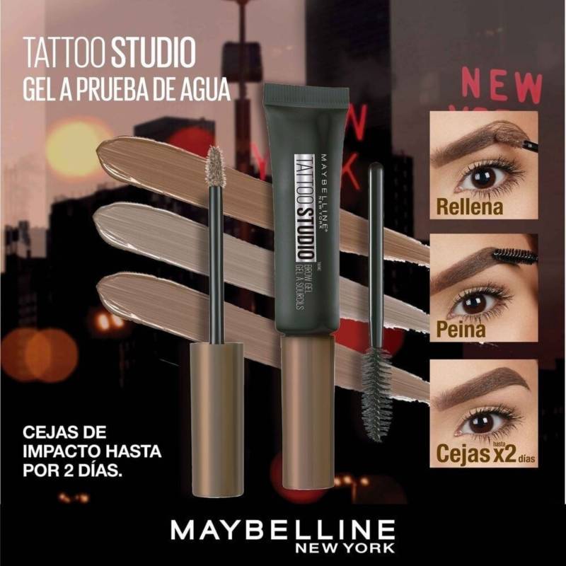 Gel Para Cejas Maybelline Tattoo Studio A Prueba De Agua Blo MAYBELLINE |  falabella.com