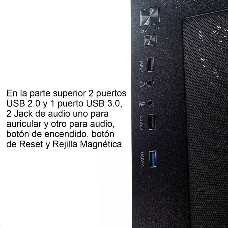 Gabinete Pc Gamer Vidrio Templado, Caja Atx / 3 Coolers Rgb