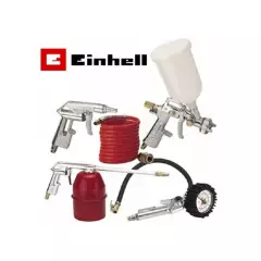 EINHELL - Kit compresor 5 pz aerografo petrolizador calidrador sopladora manguer