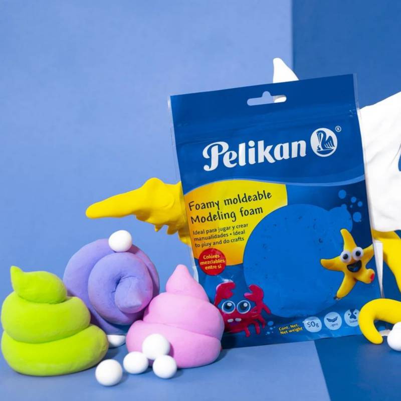 Pelikan 6740129 - Foamy moldeable color Azul Claro, de 50 g, para