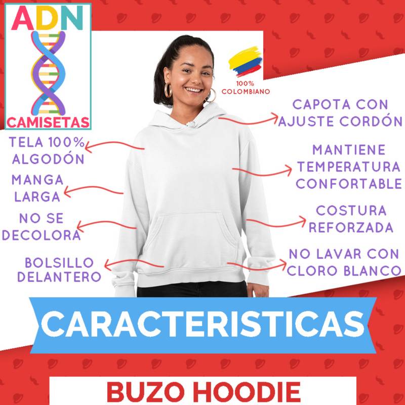 Buzo Hoodie Mujer Negro Hell Fish ADN